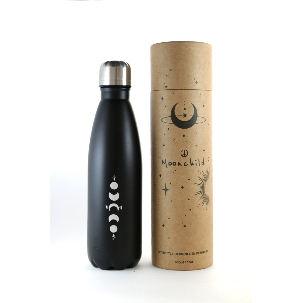 Moonchild Yoga Wear MY Bottle Water Bottle Black Silver