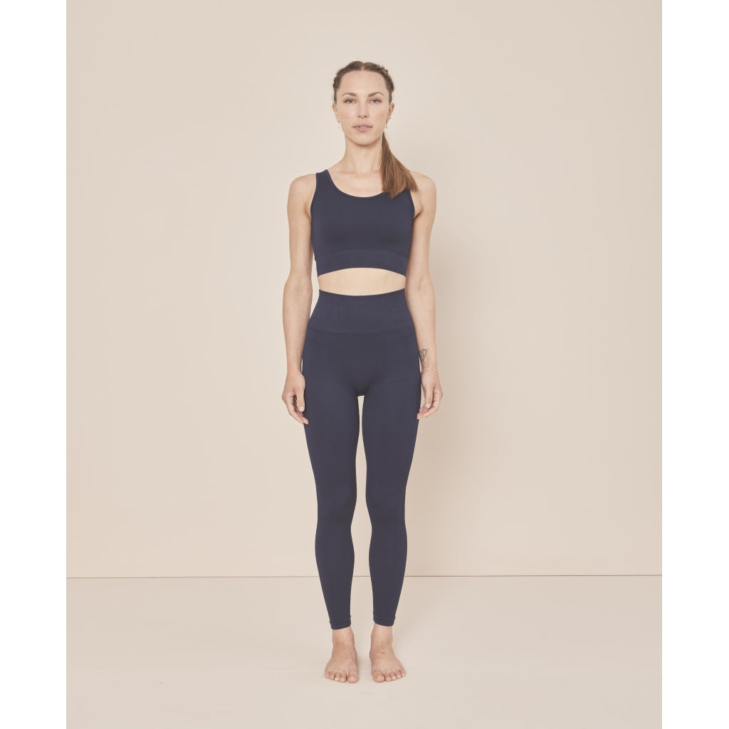 Moonchild Yoga Wear Soft Rib Seamless Crop Top Seamless Tops Navy Blue