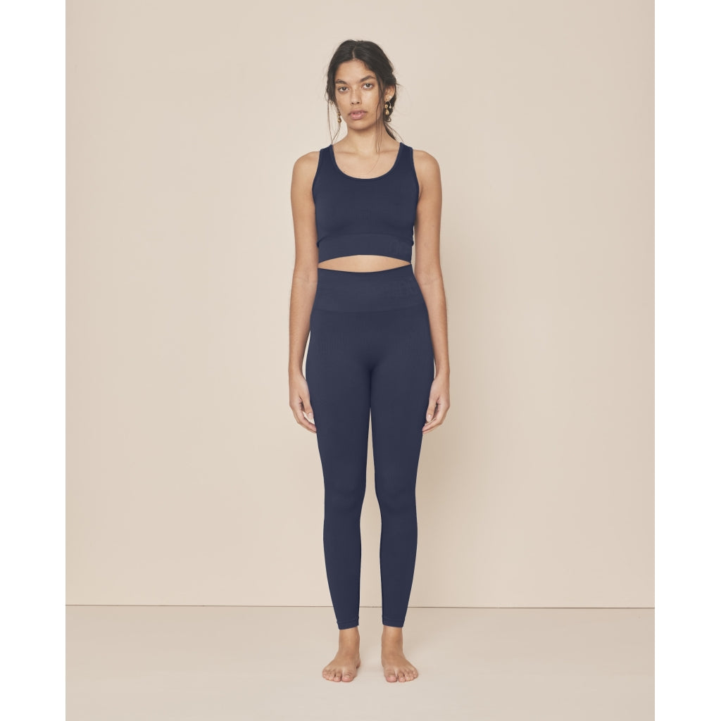 Moonchild Yoga Wear Soft Rib Seamless Legging Seamless Leggings Navy Blue